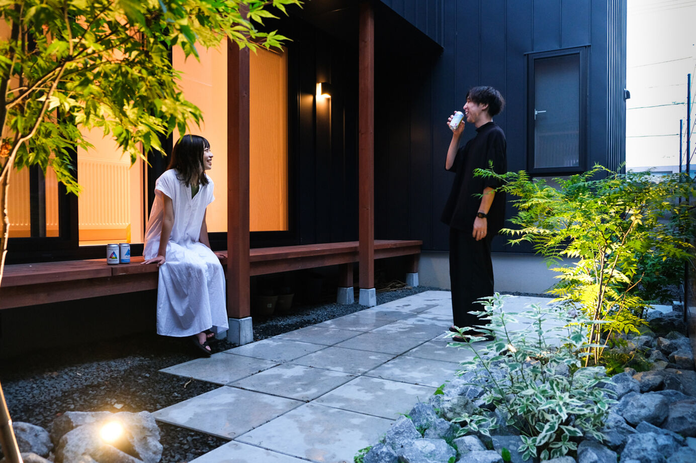 北王 【縁側で和む、中庭のある家】＊間取図あり＊めぐる季節と穏やかに、ふたりの時間を楽しむの建築実例画像1