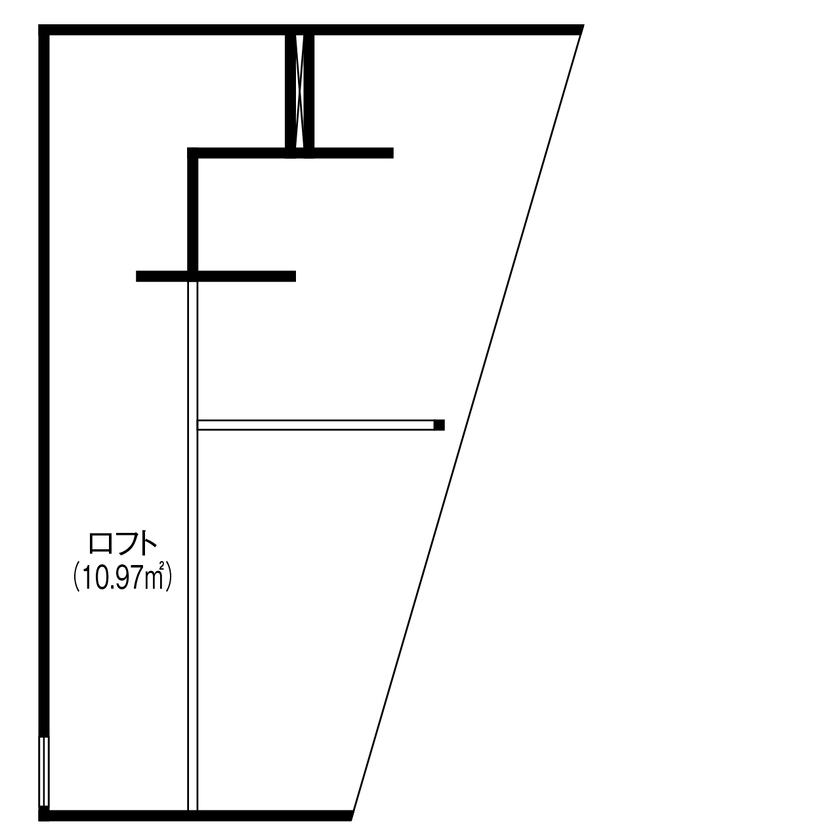 北王 【山を間近に感じる家】2階リビングのコーナー窓から、四季の自然と街の眺望を存分に楽しむの間取り図（1LDK＋ロフト）ロフト