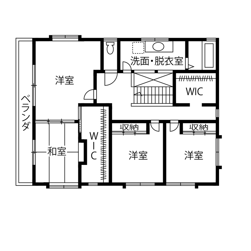 アトリエＳｕｍｉｋａ―住処―　創美建築企画　 【京都/おしゃれ/シンプルモダン/間取りあり】リビングに約4トンの水槽を設置。アクアリウムのような住まいの間取り図（５LDK+３WIC）2階