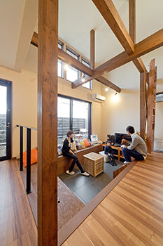 アトリエＳｕｍｉｋａ―住処―　創美建築企画　 【京都/狭小・20坪台の家/1000万円台/間取り図】ステップフロアに吹き抜けをプラスした伸びやかな空間設計の建築実例画像4