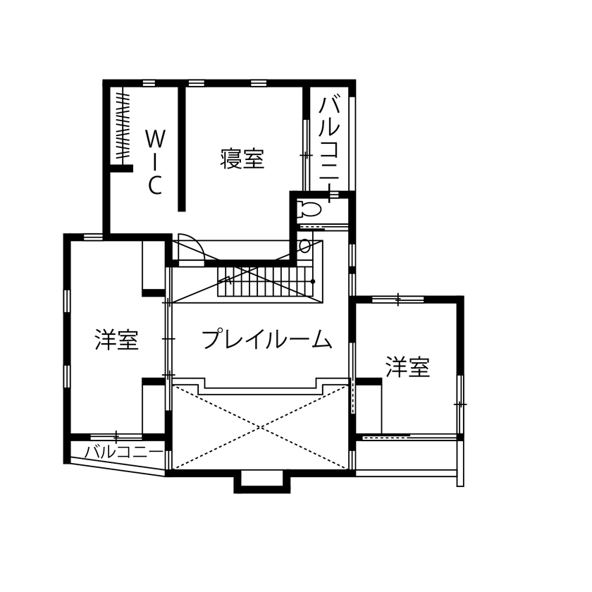 アトリエＳｕｍｉｋａ―住処―　創美建築企画　 【シンプルモダン/鉄筋コンクリート造・RC造】光・緑・風をたっぷり取り込んだ「都会の山小屋」の間取り図（5K以上）2階