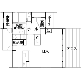 アトリエＳｕｍｉｋａ―住処―　創美建築企画　 【京都市/おしゃれ/間取り図】都会の真ん中でのびのび暮らす。白亜のエントランスの向こうに広がる住まいの間取り図（3LDK+S）１階