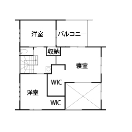 アトリエＳｕｍｉｋａ―住処―　創美建築企画　 【京都市/おしゃれ/間取り図】都会の真ん中でのびのび暮らす。白亜のエントランスの向こうに広がる住まいの間取り図（3LDK+S）２階
