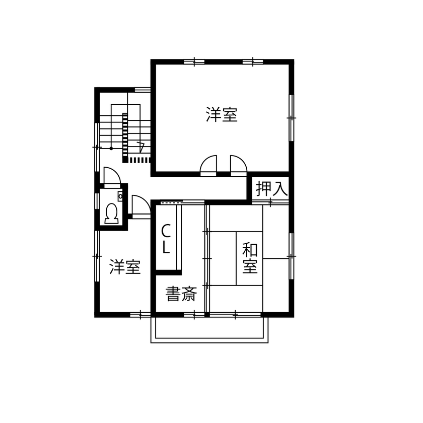 アトリエＳｕｍｉｋａ―住処―　創美建築企画　 【30坪台/おしゃれ/間取り図】庭を内包する大空間・大開口の住まい。極限まで考え抜き、施主の想いを実現の間取り図（4LDK＋書斎＋土間収納）2階