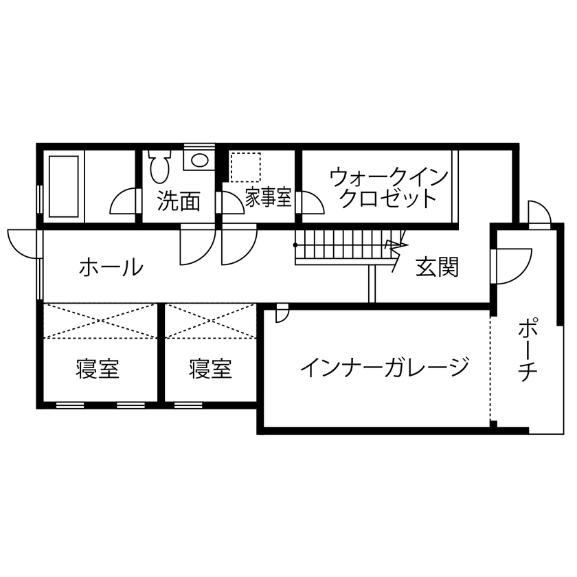 アトリエＳｕｍｉｋａ―住処―　創美建築企画　 【京都市/インナーガレージ/2000万円台/間取り】ガレージからロフトまで、ひとつながり。建築士の自邸の間取り図（2LDK+ロフト+ガレージ）1階