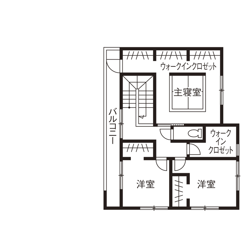 いい家つくる。善匠 【2000万円台｜46坪｜間取り有】DIY好き必見の作業空間も！１階に集約させた新スタイルの家の間取り図（1LDK＋3LDK）２階