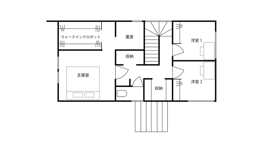 いい家つくる。善匠 【1000万円台｜30坪】シンプルナチュラル & 収納充実！家族と過ごす片流れ屋根の家の間取り図（3LDK）2階