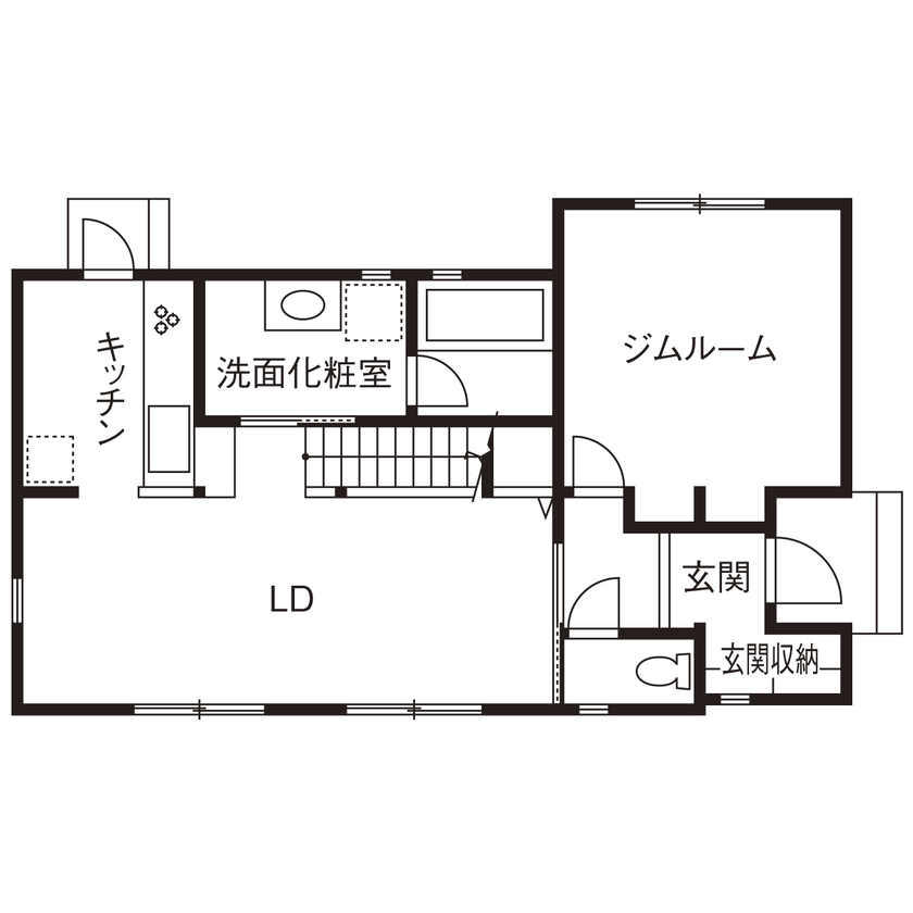 いい家つくる。善匠 【2000万円台｜30坪未満｜間取り有】海外テイスト満載の２階建て「空間ごとにイメージを変えました」の間取り図（3LDK）１階
