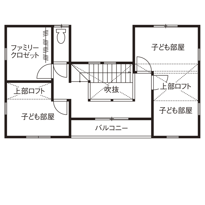 いい家つくる。善匠 【2000万円台｜間取り有】30坪のおしゃれな２階建て「薪ストーブのあるリビングに家族が自然に集まります」の間取り図（3LDK）２階