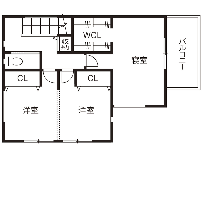 フォーシステムカンパニー 【堺市/1555万円/間取り図有/19坪台】必要なものを1階にまとめて、暮らしやすさを追求したこだわりの住まいの間取り図（4LDK）2階