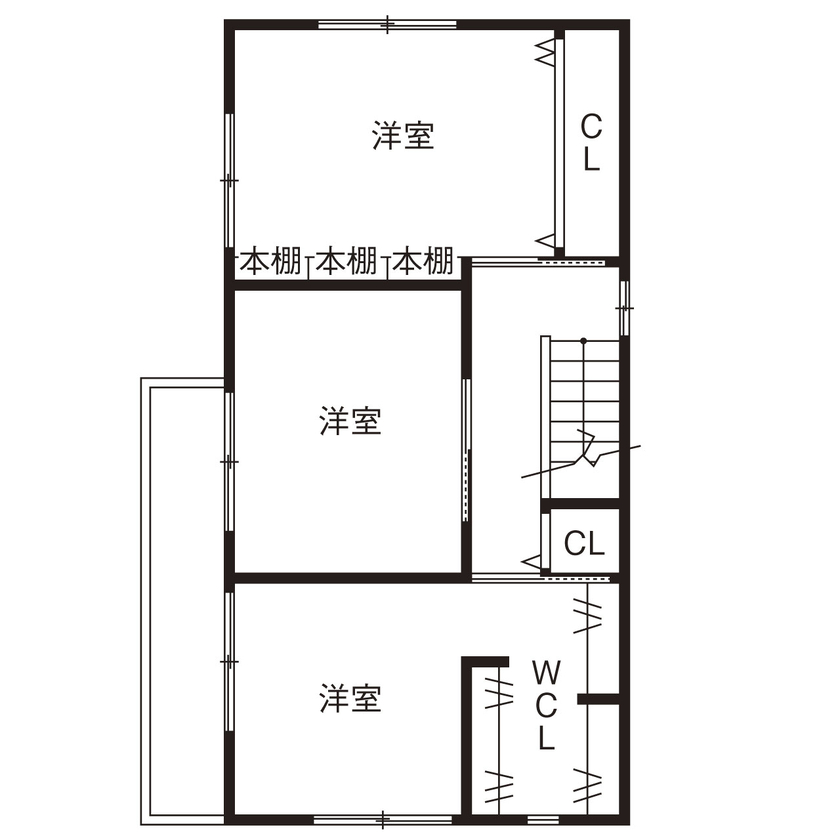 フォーシステムカンパニー 【松原市/1000万円台/間取図/12坪】ライフスタイルに合った暮らしを楽しむ狭小3階建てインナーガレージの家の間取り図（３LDK＋納戸）３階