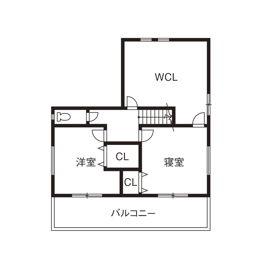 フォーシステムカンパニー 【八尾市/2229万円/間取図有】格調高いデザインと高い性能、暮らしやすい工夫を盛り込んだ住まいの間取り図（３LDK＋WCL）２階