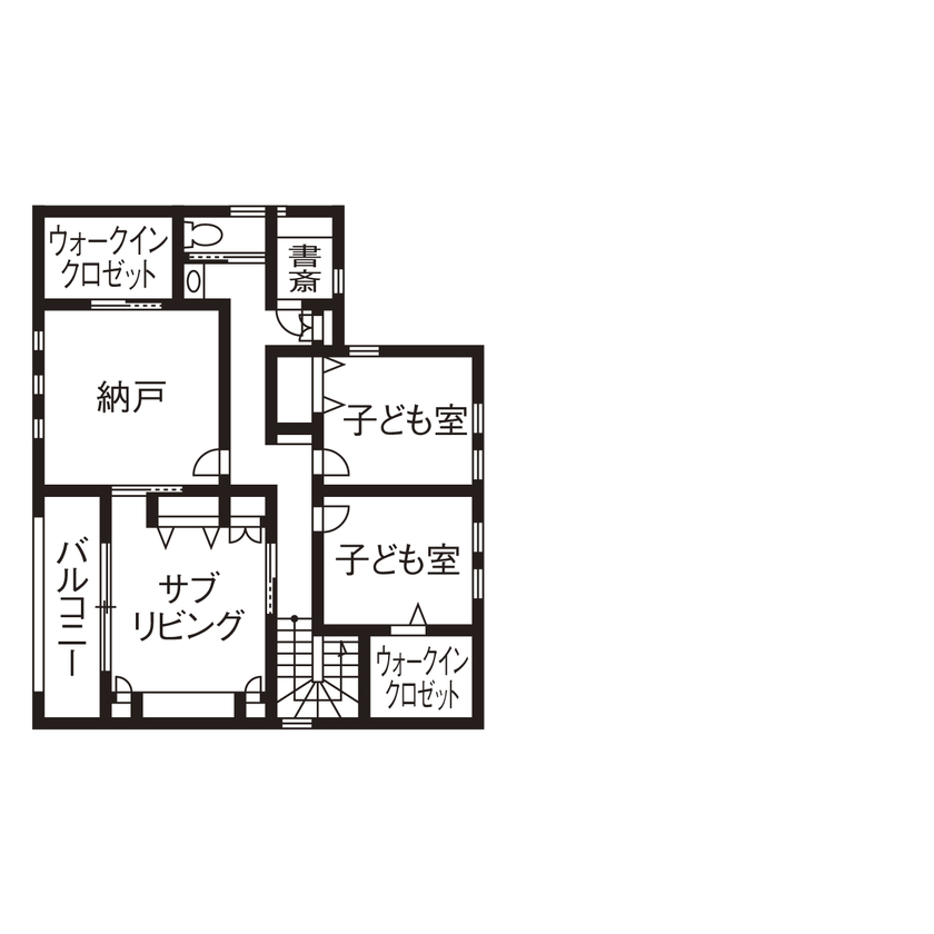 TDホーム静岡西　ウエストンホームズ 【静岡市｜二世帯住宅】三世代にやさしい天然木の高性能住宅。坪庭のあるバスルームは旅館のようの間取り図（2LDK+1L+2L+納戸）２階