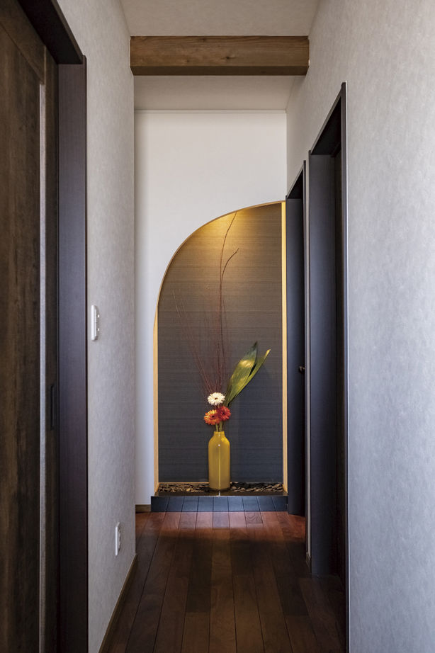 TDホーム静岡西　ウエストンホームズ 【静岡市｜二世帯住宅】三世代にやさしい天然木の高性能住宅。坪庭のあるバスルームは旅館のようの建築実例画像6