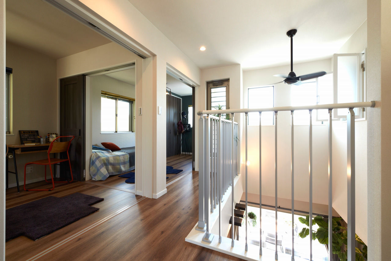 高橋開発の注文住宅 【大阪/2100万円台/吹き抜け/ロジア/間取り図有】プライバシー性の高い屋外空間とヴィンテージ感漂うお家の建築実例画像8