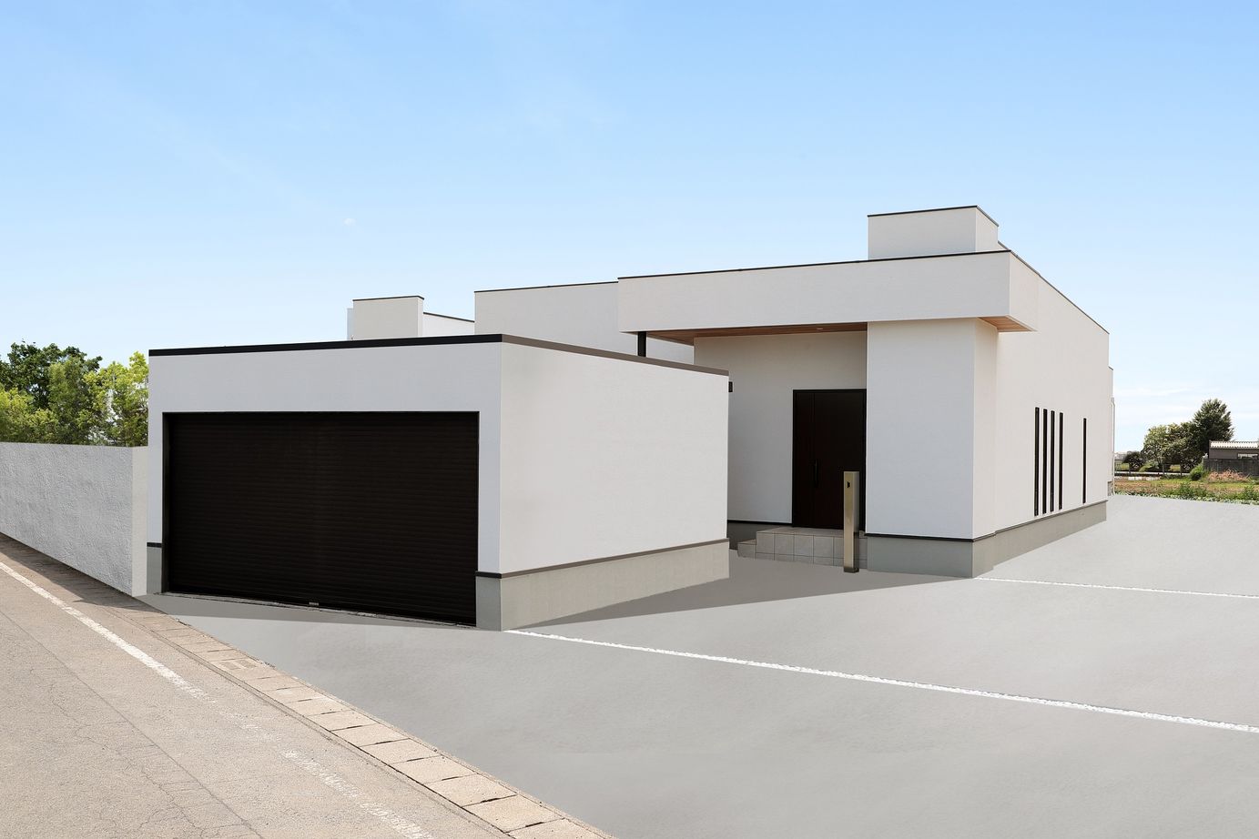 シブサワスタイル 二棟×二世帯平屋モダンハウスの建築実例画像1