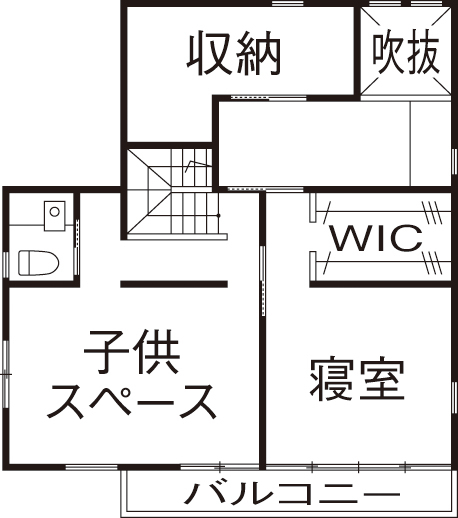 BAUHOUSE -住まい設計工房バウハウス- 【ビルトインガレージ/40坪/間取り図】リクエスト以上の設計。大人の秘密基地「書斎」の完成の間取り図（3LDK）2階