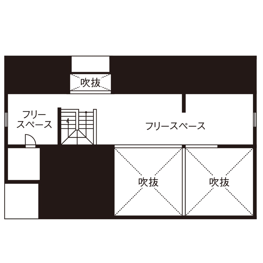BAUHOUSE -住まい設計工房バウハウス- 【平屋風/ガレージ/檜風呂/54坪/間取り図】余暇を心から愉しむ家。時を経てもすたれないデザインの間取り図（2LDK）2階