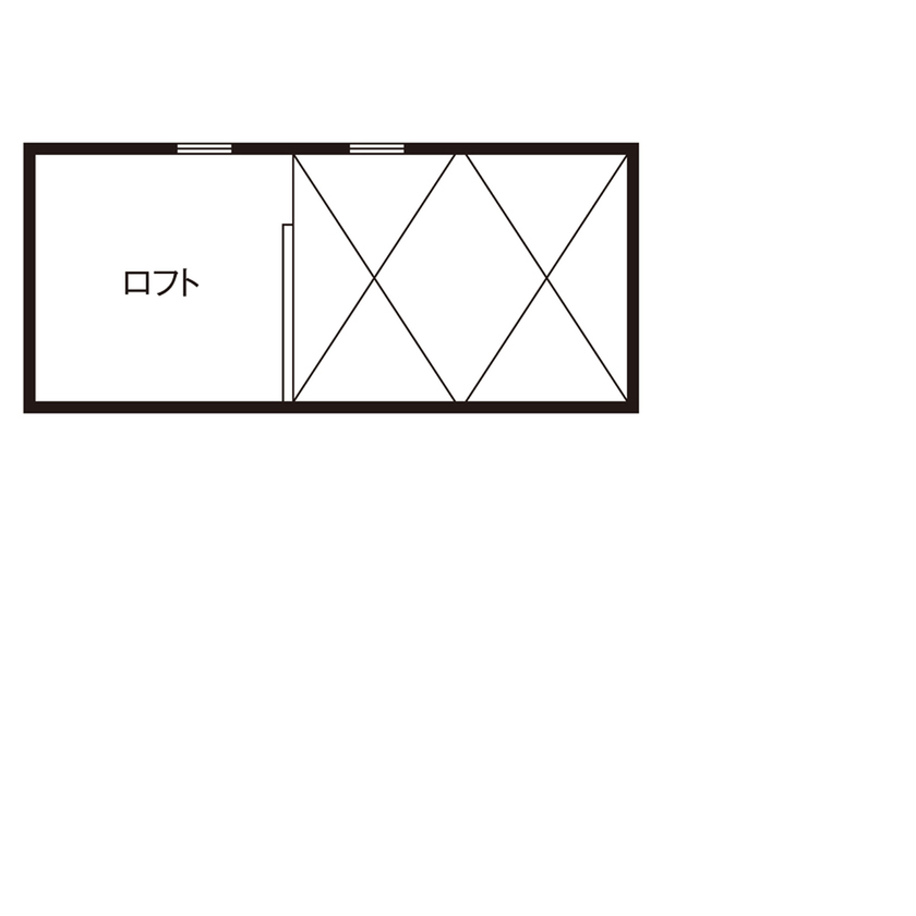 一級建築士事務所　タイセーハウジング 【世田谷区/2000万円台/狭小変形地/約28坪/間取り図】自然素材で建てる天井高3.5mのゆったりLDKの家の間取り図（3LDK）ロフト