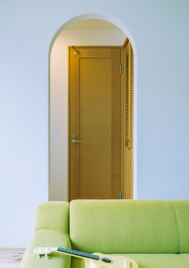 一級建築士事務所　タイセーハウジング 【世田谷区/2000万円台/狭小変形地/約28坪/間取り図】自然素材で建てる天井高3.5mのゆったりLDKの家の建築実例画像8