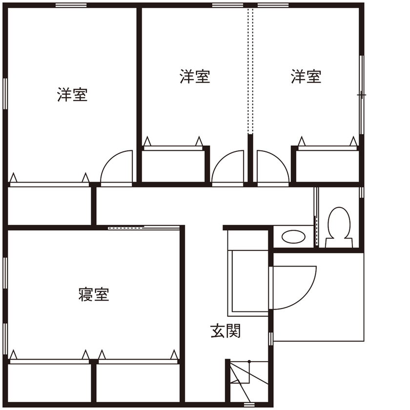一級建築士事務所　タイセーハウジング 【厚木市/スキップフロア/4LDK＋ロフト/間取り図】信頼できる担当と叶えた秘密基地のような遊び心ある家の間取り図（4LDK+ロフト）1階