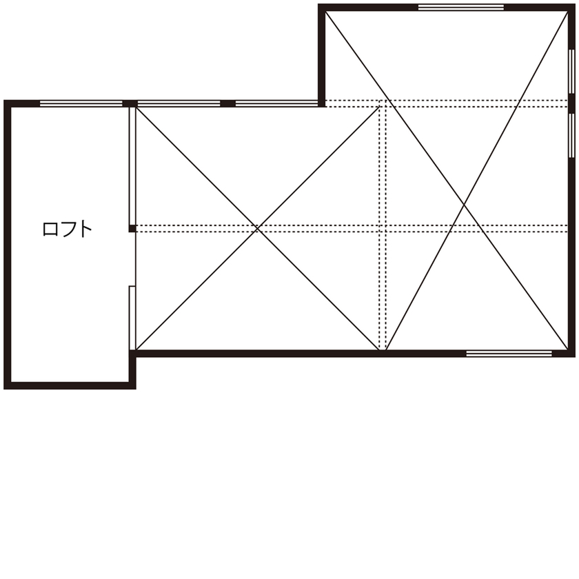 一級建築士事務所　タイセーハウジング 【厚木市/スキップフロア/4LDK＋ロフト/間取り図】信頼できる担当と叶えた秘密基地のような遊び心ある家の間取り図（4LDK+ロフト）ロフト