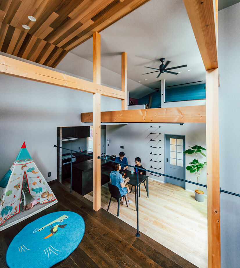 一級建築士事務所　タイセーハウジング 【厚木市/スキップフロア/4LDK＋ロフト/間取り図】信頼できる担当と叶えた秘密基地のような遊び心ある家の建築実例画像2
