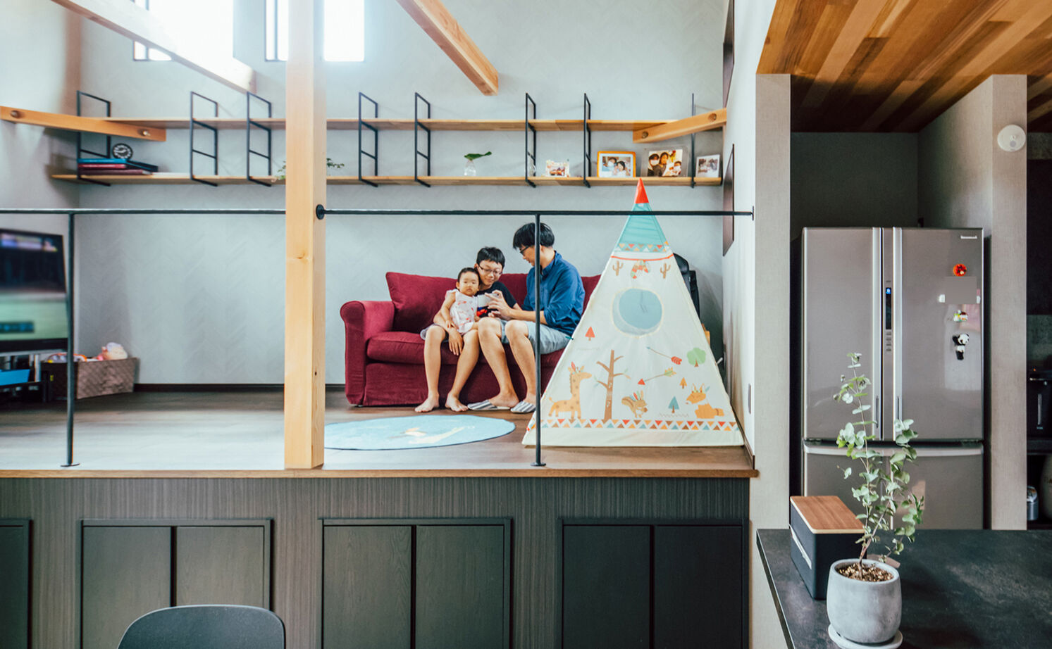 一級建築士事務所　タイセーハウジング 【厚木市/スキップフロア/4LDK＋ロフト/間取り図】信頼できる担当と叶えた秘密基地のような遊び心ある家の建築実例画像3