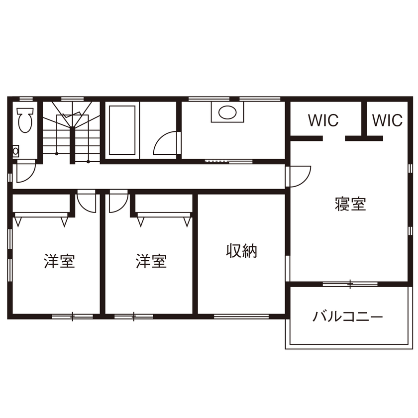 一級建築士事務所　タイセーハウジング 【座間市/バリアフリー】天井高を利用した「KURA」や生活リズムの違いに配慮した3階建ての二世帯住宅の間取り図（5K以上）2階