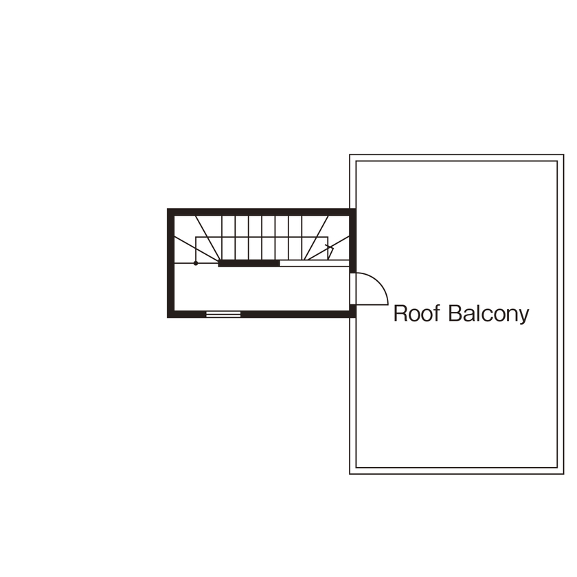 一級建築士事務所　タイセーハウジング 【神奈川県厚木市／間取り図】仕事の息抜きに、休日の家族団らんに。田園風景を一望する屋上庭園の間取り図（2LDK＋サービスルーム）PH