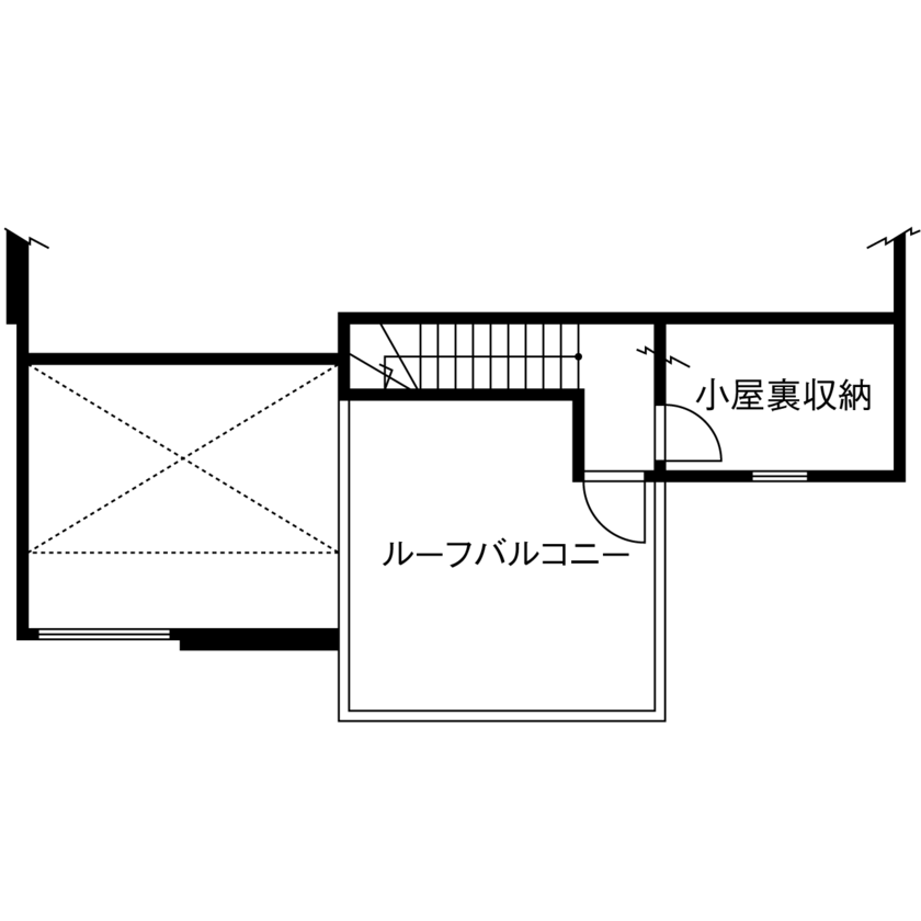 木下工務店 【2400万円台／2階リビング／屋上／間取図有】明るさと開放感、アウトドアの気持ちよさを愉しむ家の間取り図（3LDK+小屋裏+屋上）小屋裏