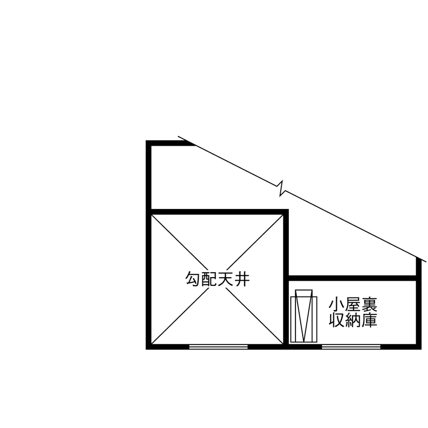 木下工務店 【3800万円台／ビルトインガレージ／間取図有】アウトドアにつながる暮らし。日々の効率、動線も大切にの間取り図（3LDK+書斎+小屋裏）小屋裏