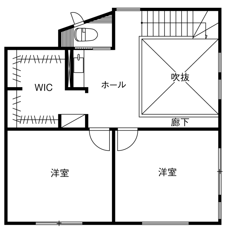 木下工務店 【3200万円／狭小／3階建て／吹抜／間取図有】限られた敷地でもゆとりの佇まい。明るさと開放感の室内の間取り図（3LDK）3階