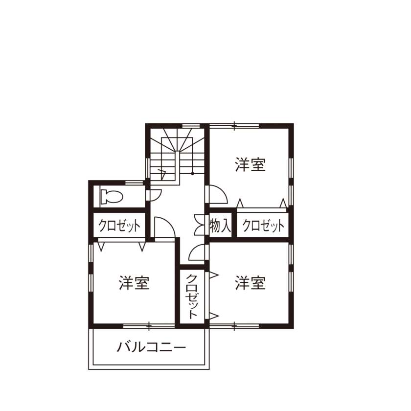 木のぬくもりアシストホーム 【2000万円/平屋スタイル/間取図有】9.6kW太陽光実質0円※のZEH住宅×自然素材で、理想の家を実現！の間取り図（4LDK）2階