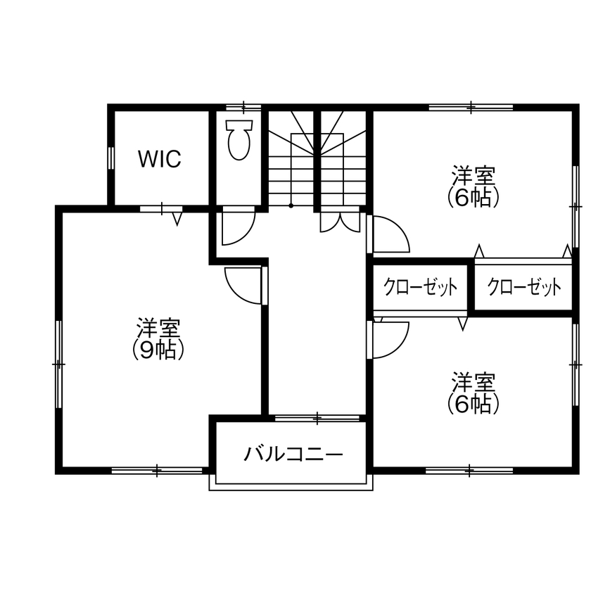 ファースト設計 【富山市×4LDK】全館空調で家中すみずみまで快適空間に。ペットのお留守番も安心な家の間取り図（4LDK）2階