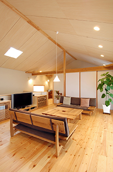 日建ホーム（我孫子・柏・松戸・流山） 【2500～3000万円台|40坪台|吹き抜け】自然素材あふれる木の香りが迎える、二階リビングの家の建築実例画像2