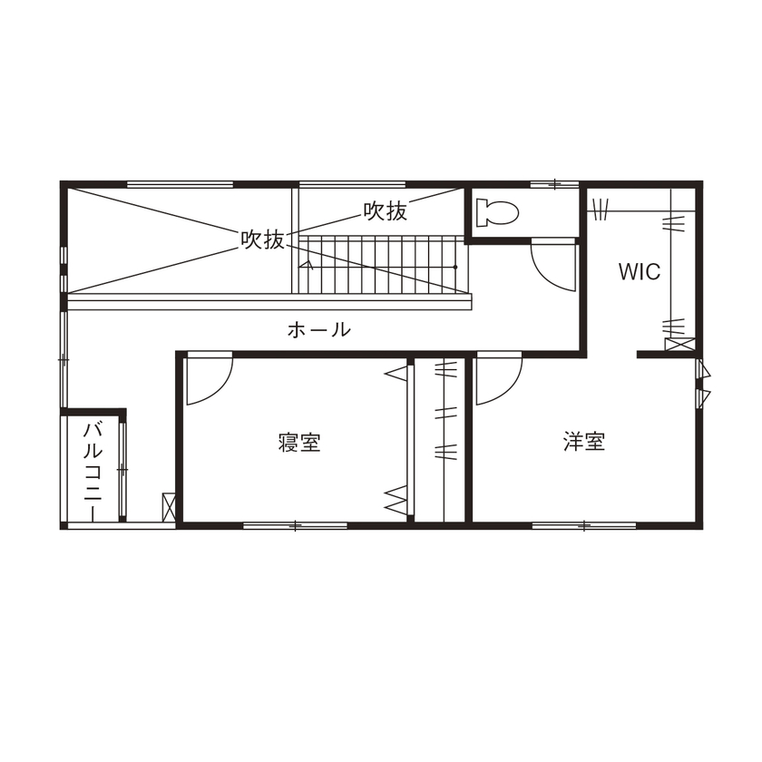 アルルホームズ 【1500万円～】コンパクト｜約30坪｜DIYなど趣味を愉しめる土間がある住まいの間取り図（2LDK）２階