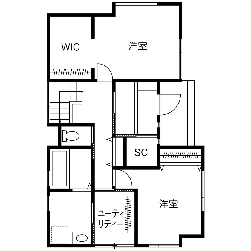 カスタムエージェント 【間取図有／1754万円／2階LDK／スキップフロア／サンルーム】上下に夢空間！無垢材と吹き抜けが心地よい家の間取り図（2LDK＋夢空間2室）1階