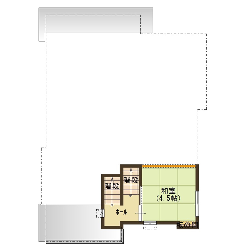 カスタムエージェント 使い方は無限大！空間を緩やかに繋げたプラスアルファの部屋がある、遊び心満載の家の間取り図（3LDK）中2階