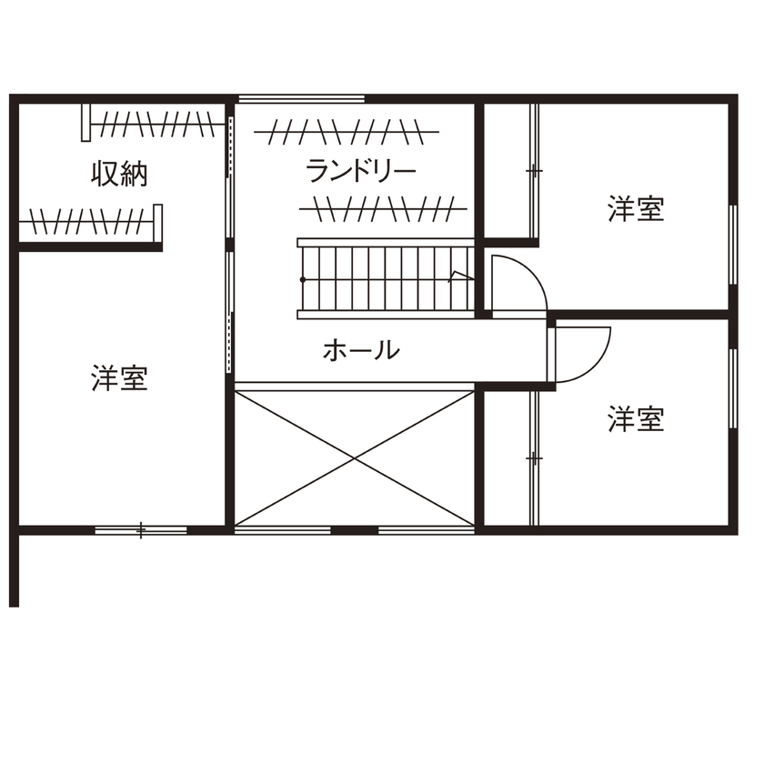 シバ・サンホーム 【北葛城郡｜2000万円｜ホテルライク】家族の笑顔と未来を明るく照らす、意匠を凝らした照明の数々の間取り図（3LDK＋ランドリー＋他）2階