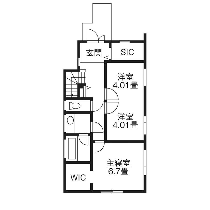 匠技建 【立川市/2000万円台/20坪台/自然素材/間取り図】広々とした吹き抜け2階リビング。梁の見える長方形の家の間取り図（2LDK）1階