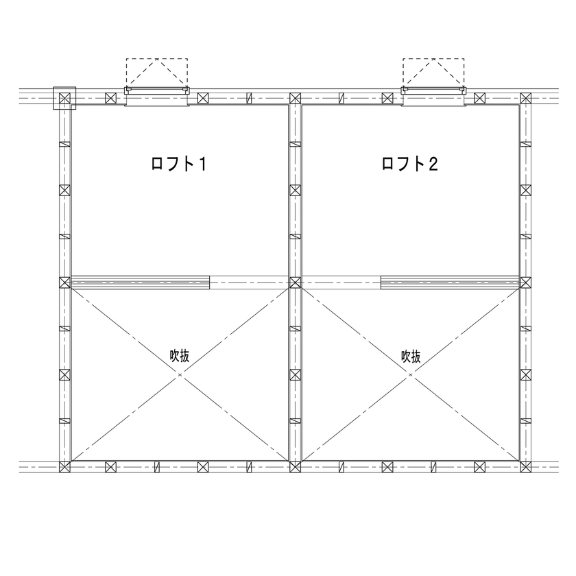 丸和建設 【鹿児島県 平屋】32.31坪（106.82m2）　広々とした大空間リビングがある家の間取り図（4LDK＋ロフト）ロフト
