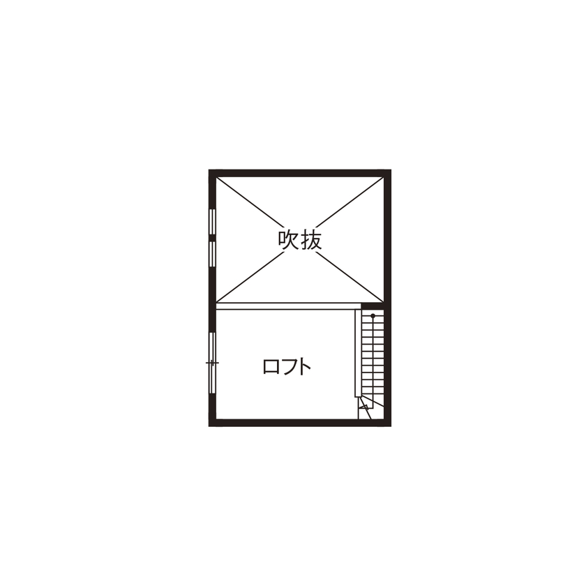 サブライムホーム（SUBLIME HOME） 【本体価格1840万円/間取図あり】明るく開放的な2階リビング。街並みに溶け込む、明るくモダンな現代の町家の間取り図（3LDK +納戸+ロフト）ロフト