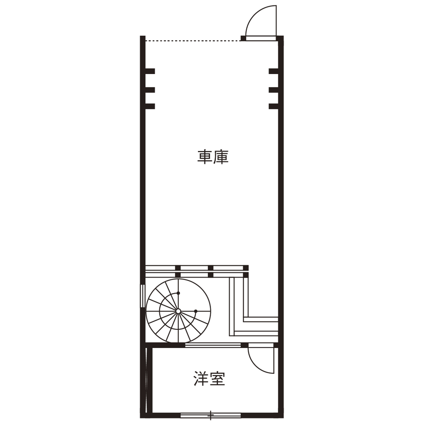 サブライムホーム（SUBLIME HOME） 【本体価格1900万円/間取図あり】生活感を見せず、趣味を満喫。ホテルライクなコンパクトガレージハウスの間取り図（1LDK+ロフト+ガレージ）1階