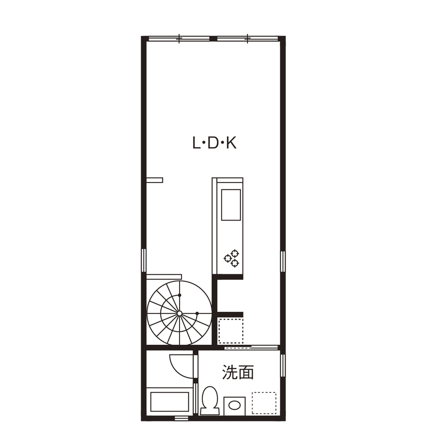 サブライムホーム（SUBLIME HOME） 【本体価格1900万円/間取図あり】生活感を見せず、趣味を満喫。ホテルライクなコンパクトガレージハウスの間取り図（1LDK+ロフト+ガレージ）2階
