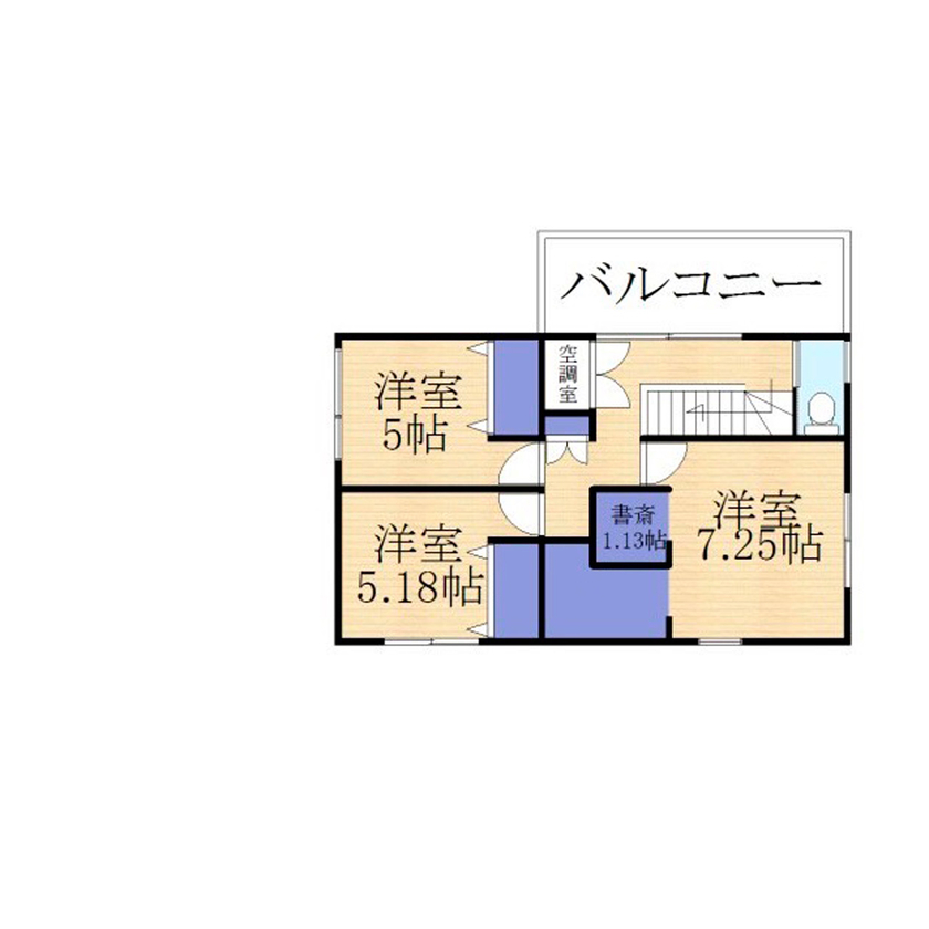 サブライムホーム（SUBLIME HOME） 【本体価格2178万円/間取図あり】全館空調で快適！天然石の壁が室内外をつなぐ、クラフトスタイルの住まいの間取り図（4LDK+WIC+SIC+書斎）2階