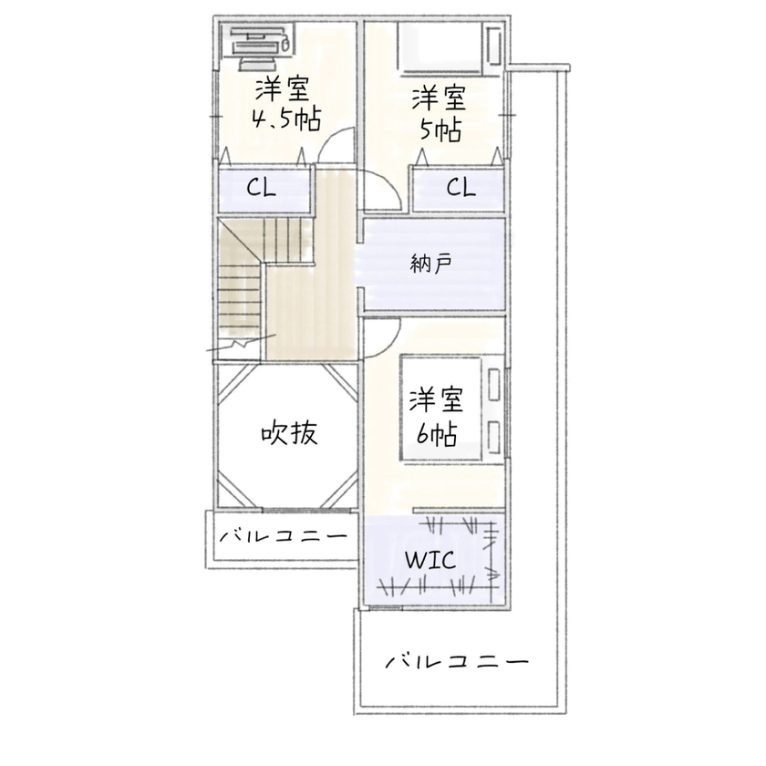 サブライムホーム（SUBLIME HOME） 【本体価格2065万円/間取図あり】ミニマリストの美学にハイテク機能を融合させた、スタイリッシュな住まいの間取り図（3LDK＋納戸）2階