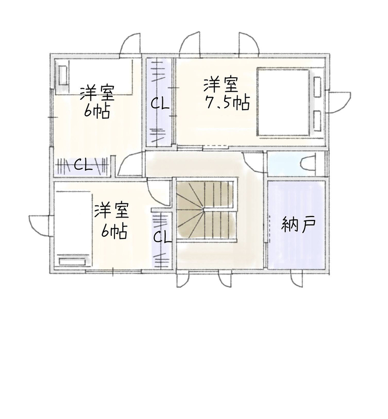 サブライムホーム（SUBLIME HOME） 【本体価格2999万円/間取図あり】永遠に飽きの来ない色合いの家。外壁タイル&瓦でメンテナンスフリーの間取り図（4LDK）2階