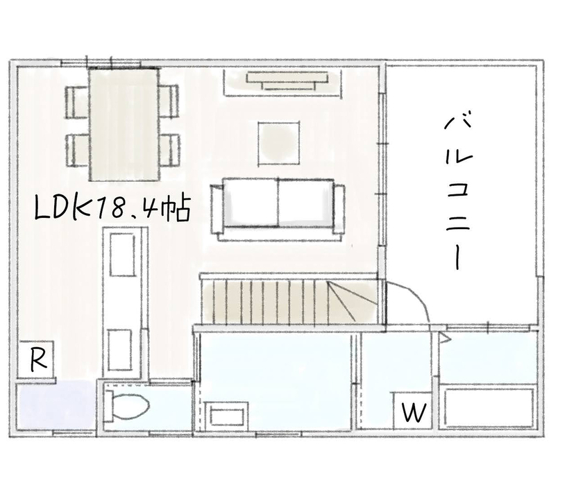 サブライムホーム（SUBLIME HOME） 【本体価格1990万円/間取図あり】遊びゴコロを暮らしの彩りに！自由を楽しむ大人のカリフォルニアスタイルの間取り図（2LDK）2階