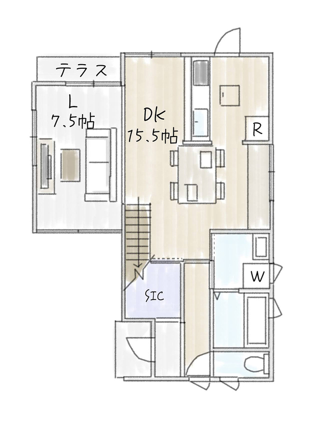サブライムホーム（SUBLIME HOME） 【本体価格2287万円/間取図あり】都会的で洗練された高級感をまとう、アーバンラグジュアリーな邸宅の間取り図（3SLDK＋小屋裏）1階